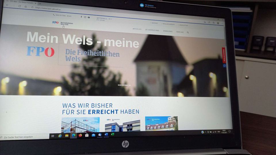 PA-neuer Web-Auftritt der FPÖ Wels12.2.2021