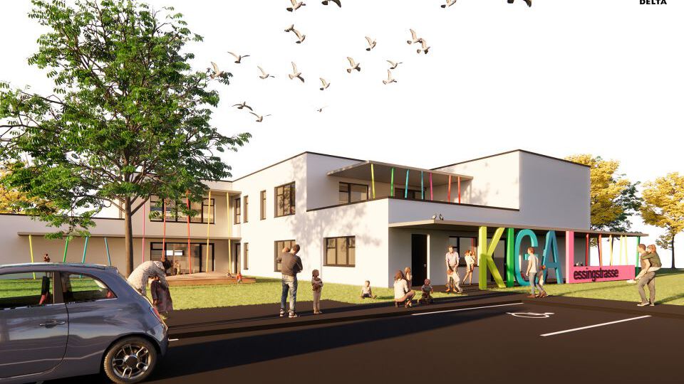 Visualisierung Kindergarten Lessingstraße Eingang